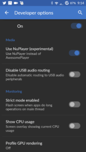 CyanogenMod developer settings screenshot